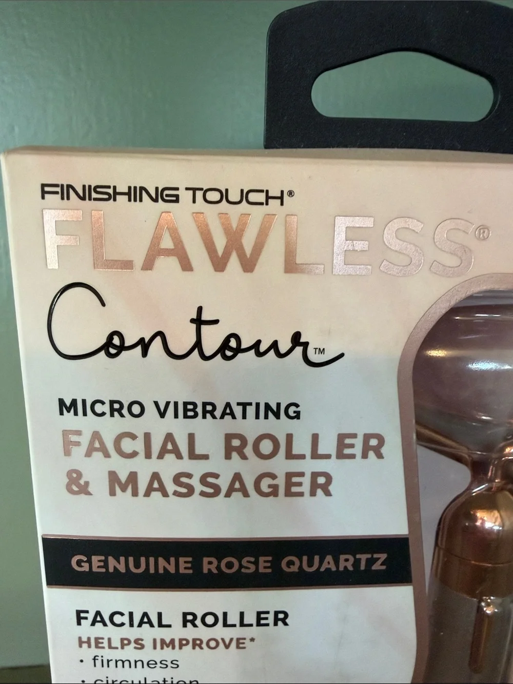 Finishing Touch Flawless Contour Rose Quartz Facial Roller - New in Box